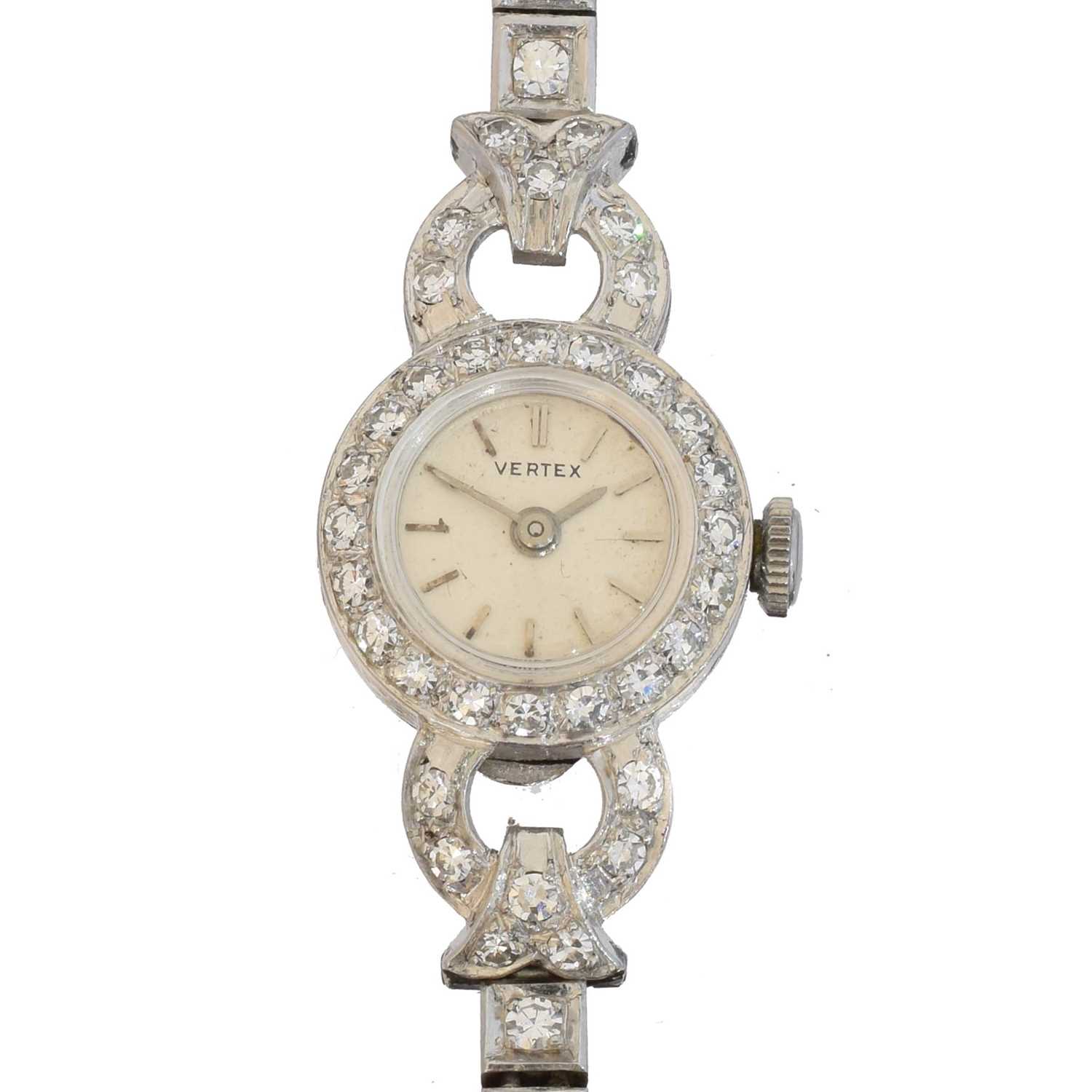 211 - A platinum and diamond Vertex cocktail watch,
