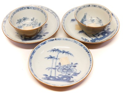 Lot 220 - Chinese Nanking Cargo Shipwreck 1752 two teabowls and three saucers