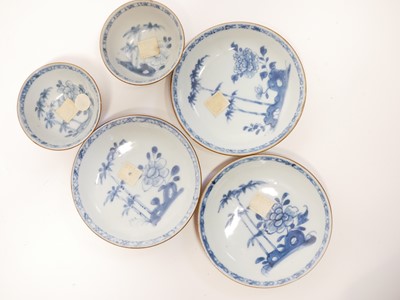 Lot 220 - Chinese Nanking Cargo Shipwreck 1752 two teabowls and three saucers