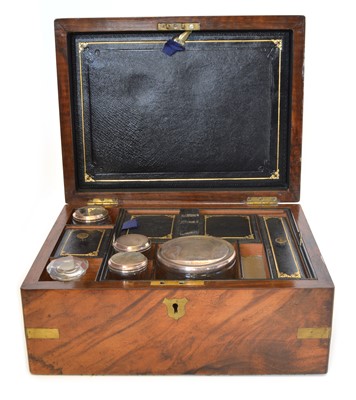Lot 273 - 19th Century Walnut Brass Bound Vanity Box