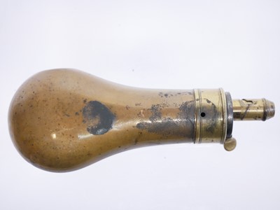 Lot 282 - Brass and Copper Pistol size powder flask