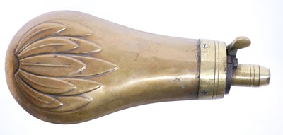 Lot 283 - Brass and Copper Pistol size powder flask