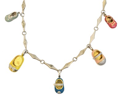 Lot 83 - An enamel necklace