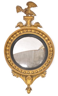 Lot 294 - Regency Giltwood Convex Wall Mirror
