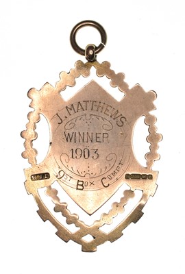 Lot 46 - Jack Matthews 9ct Gold Medal, 1903