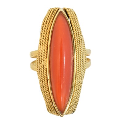 Lot 125 - A coral dress ring