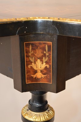 Lot 400 - Late 19th Century French Ebonised Drop Leaf Centre Table