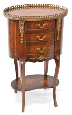 Lot 325 - Late 19th Century Louis XV Style French Marquetry and Ormolu Mounted Side Table