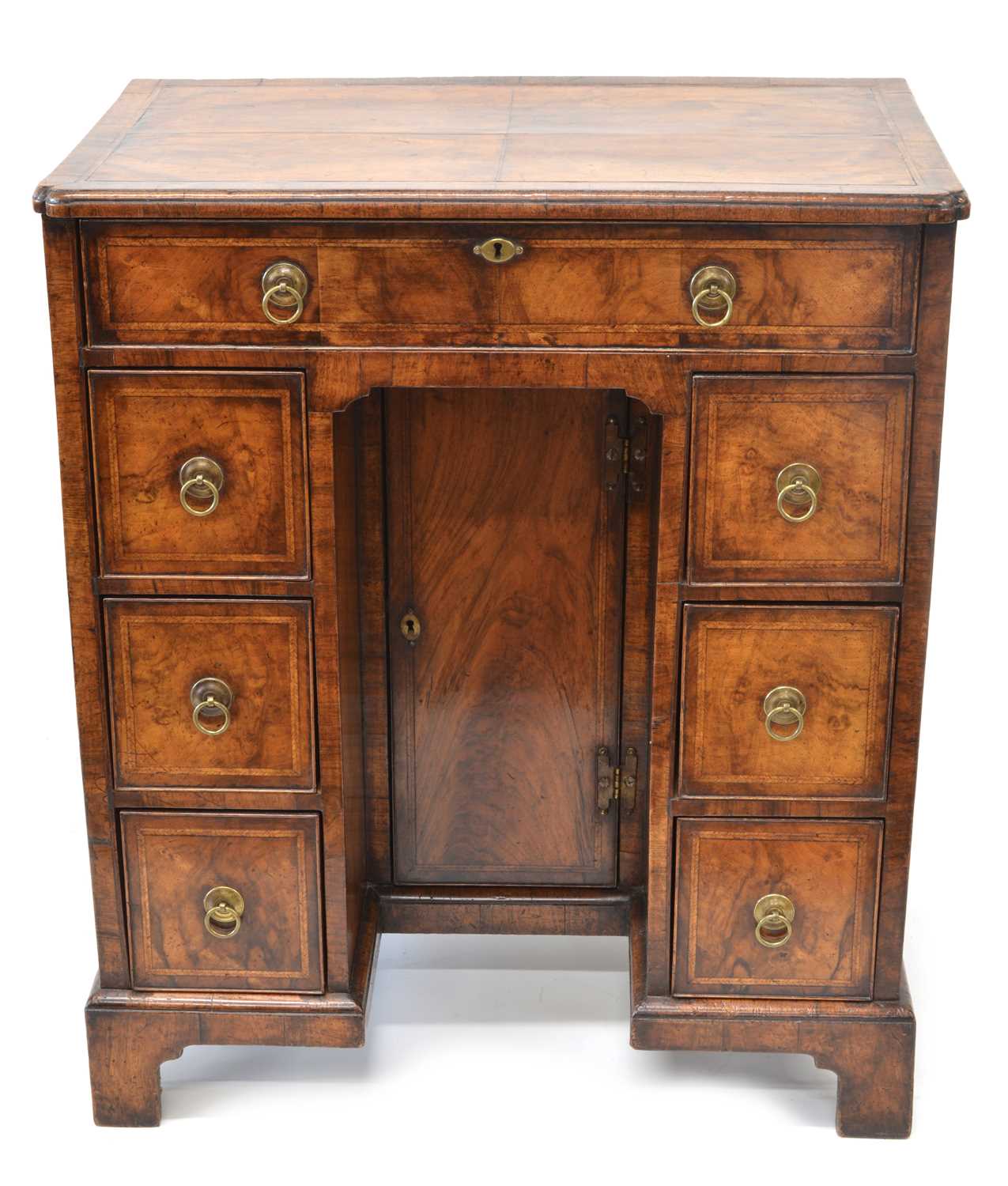 305 - George II Walnut Kneehole Desk of Small Proportions