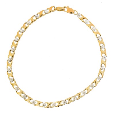 Lot 15 - A 9ct gold diamond bracelet
