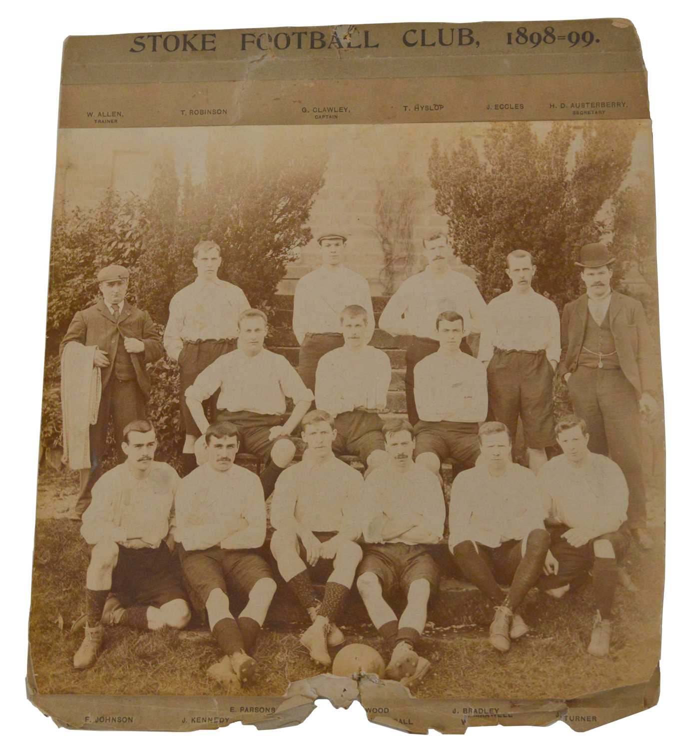Lot 43 - Stoke Football Club, 1898-1899 team photograph