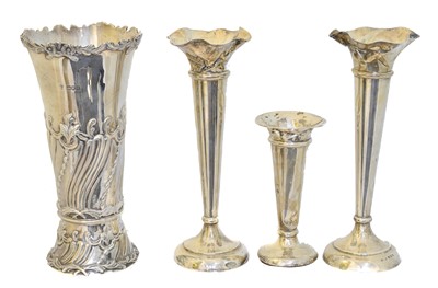 Lot 120 - Four silver vases