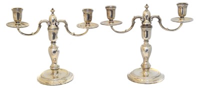 Lot 151 - A pair of Elizabeth II silver candelabra