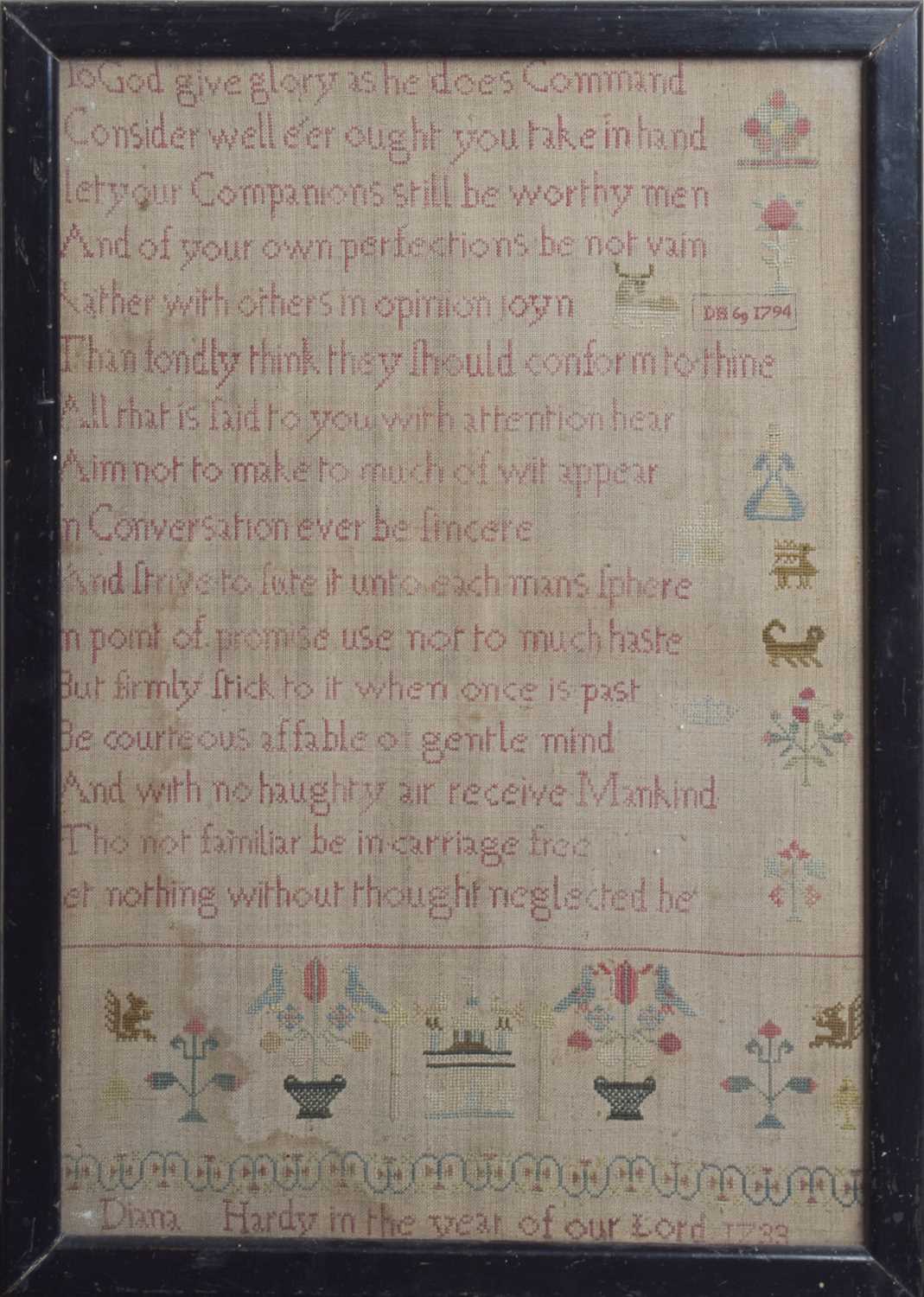 Lot 282 - Sampler Dated 1733
