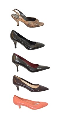 Lot 221 - Five pairs of Prada heels
