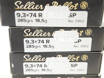 Lot 324 - Sellier & Bellot 100 rounds of 9.3x74R ammunition LICENCE REQUIRED