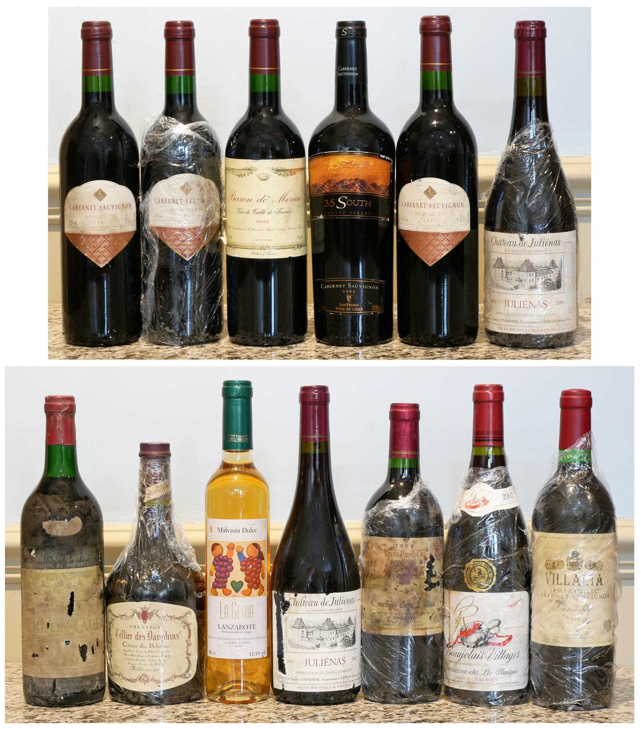 Lot 2 - 12 bottles Mixed Lot Assorted Red Table Wine plus 1 half bottle of Dessert Wine