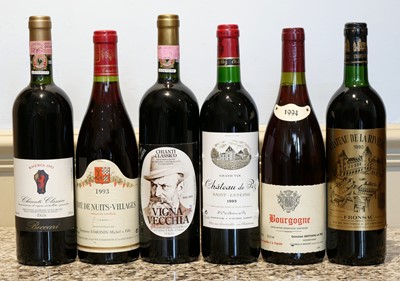 Lot 4 - 6 bottles Mixed Lot of Mature Fine Claret, Red Burgundy and Chianti Classico