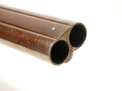 Lot 32 - Reilly percussion 10 bore double barrel side by side shotgun