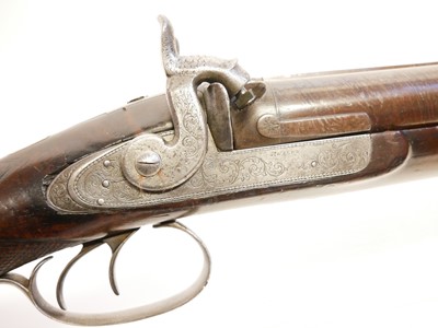 Lot 32 - Reilly percussion 10 bore double barrel side by side shotgun