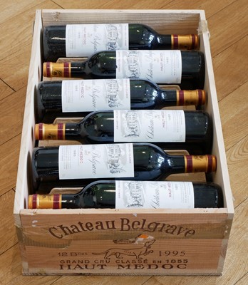 Lot 12 - 12 bottles in original wooden case Chateau Belgrave Grand Cru Classe Haut Medoc 1995
