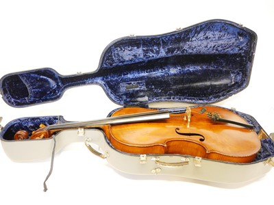 Lot 210 - Cello with bow and case