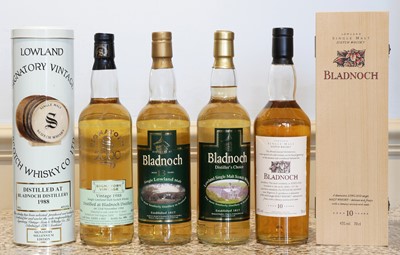 Lot 65 - 4 bottles collection of Bladnoch Lowland Single Malt Whisky