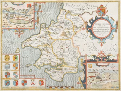 Lot 81 - John Speed, Map of Pembrokeshire.