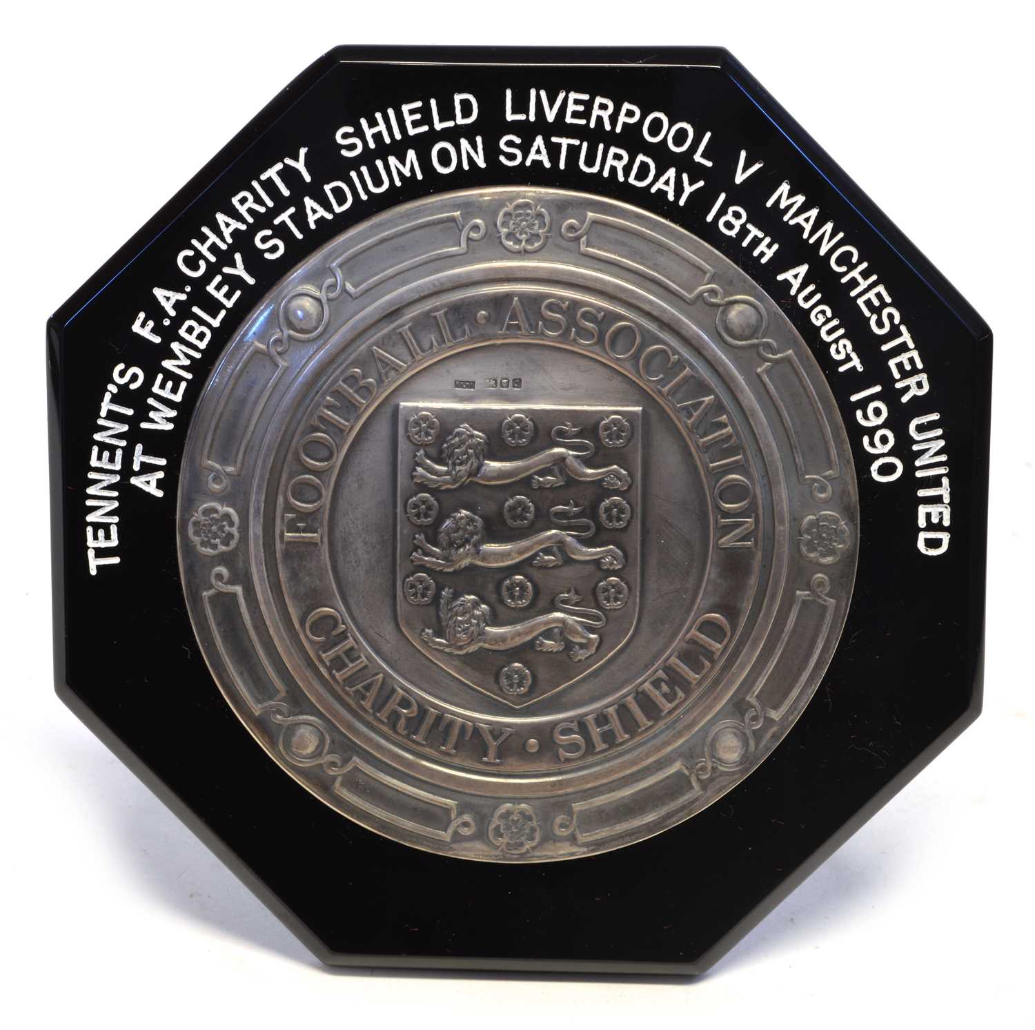 3 - Tennent's FA Charity Shield silver plaque by Mappin & Webb