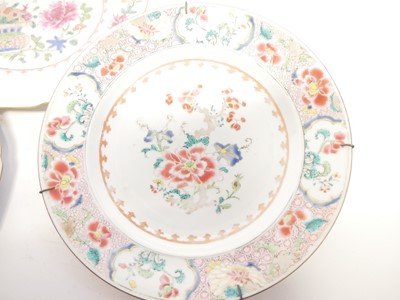 Lot 221 - Four Chinese Famille Rose plates