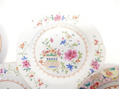 Lot 221 - Four Chinese Famille Rose plates