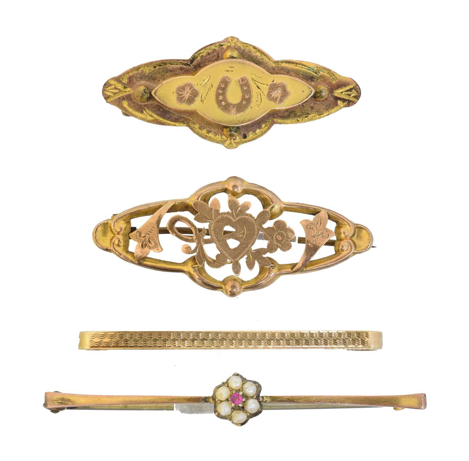 Lot 10 - A selection of bar brooches