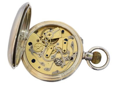 Lot 186 - A silver open face chronograph pocket watch
