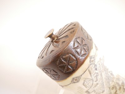 Lot 273 - 21st century Scrimshaw horn with display stand
