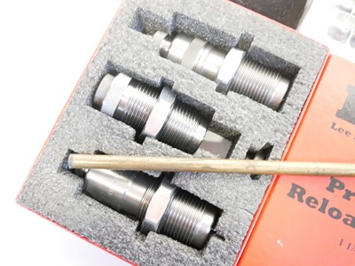 Lot 369 - Lee .577 Snider reloading die set and other muzzle loading items.