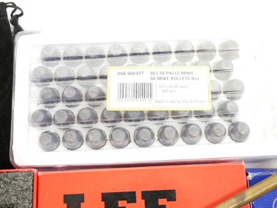 Lot 369 - Lee .577 Snider reloading die set and other muzzle loading items.