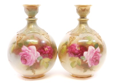 Lot 181 - Pair of Royal Worcester vases