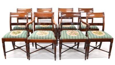 Lot Eight William IV Mahogany Bar Back Dining Chairs