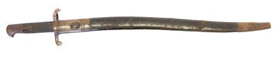 Lot 420 - 1853 pattern yataghan sword bayonet and scabbard