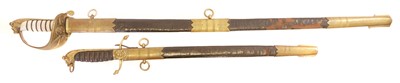 Lot 424 - Indian made copies  of a Royal Navy Officers sword and a Midshipman's Dirk