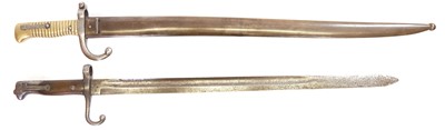 Lot 425 - Chassepot M1866 bayonet, and a 1870 Vetterli bayonet