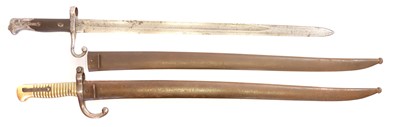 Lot 426 - Chassepot M1866 bayonet, and a 1870 Vetterli bayonet