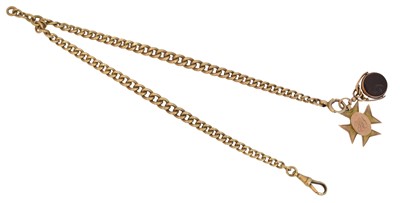 Lot 105 - A 9ct gold Albert chain