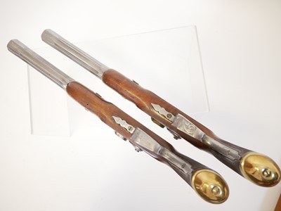 Lot 119 - Two similar cased deactivated percussion target pistols