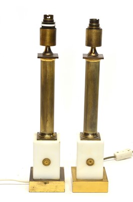 Lot 101 - Pair of 20th century Gilt Brass and Marble Table Lamps