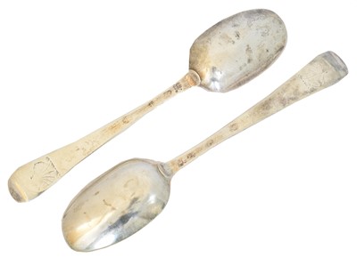 Lot 100 - Two early 18th century Irish silver table spoons