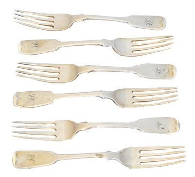 Lot 103 - Six Victorian silver dessert forks