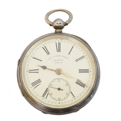 Lot 185 - A late Victorian silver open face pocket watch
