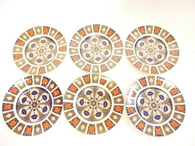 Lot 177 - Six Royal Crown Derby 1128 old imari plates