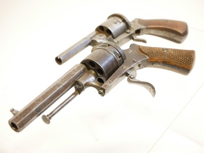 Lot Two Belgian pinfire revolvers